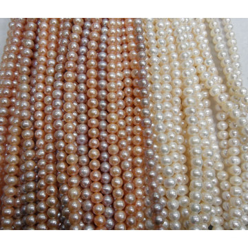 9-10mm Potato / Nearly Round Fresh Water Pearl Strands (ES379)